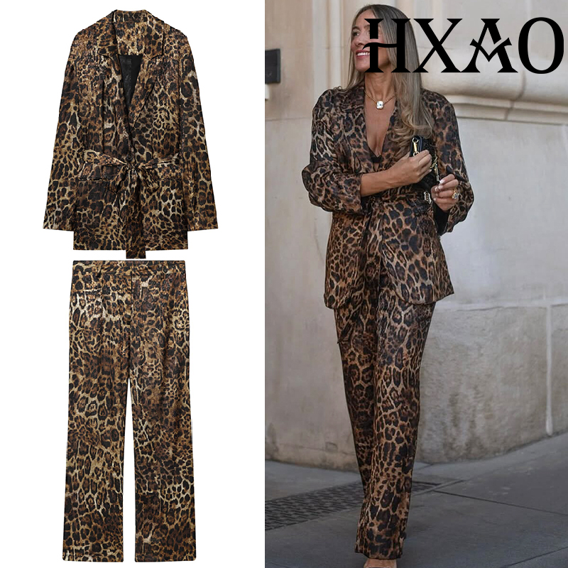 Women'S Formal Wear With Pants - HXAO léopard pantalon ensembles 2 pièces