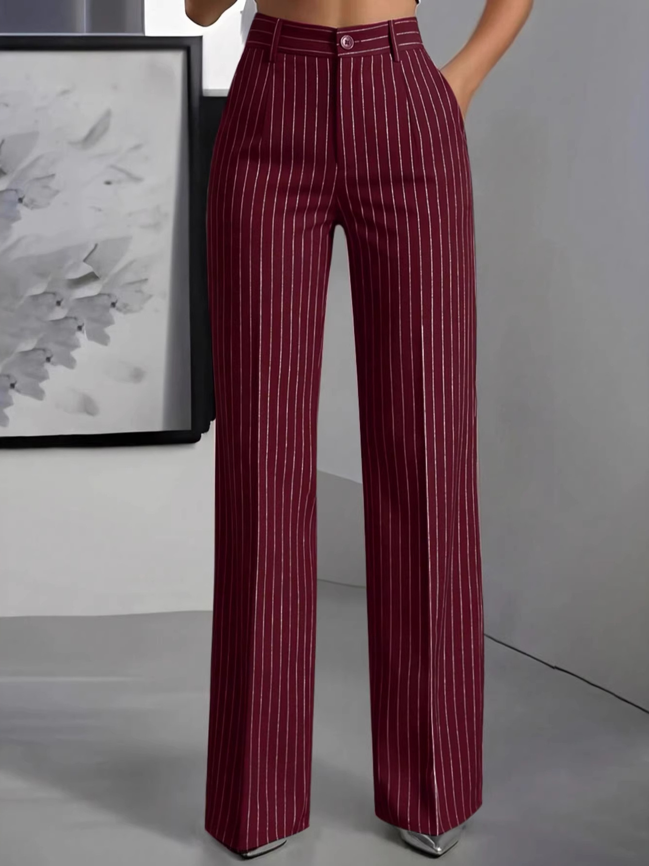 Women'S Formal Wear With Pants - Pantalon de costume élégant taille haute
